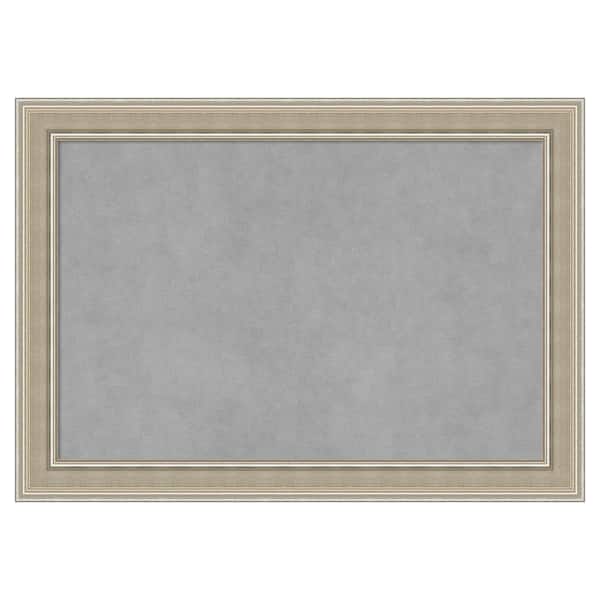 Amanti Art Mezzo Silver 28 in. x 20 in. Framed Magnetic Board