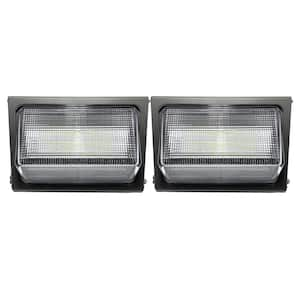 120-Watt Equivalent Integrated LED Black Dusk to Dawn Aluminum Housing Outdoor Wall Pack Light, 5000K (2-Pack)