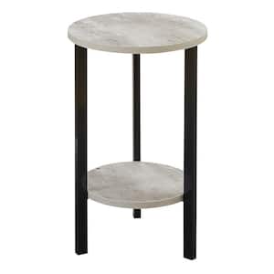 Graystone 23.75 in. H Faux Birch/Black Low Round Indoor Plant Stand