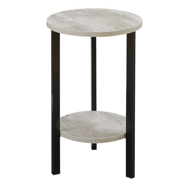 Convenience Concepts Graystone 23.75 in. H Faux Birch/Black Low Round Indoor Plant Stand