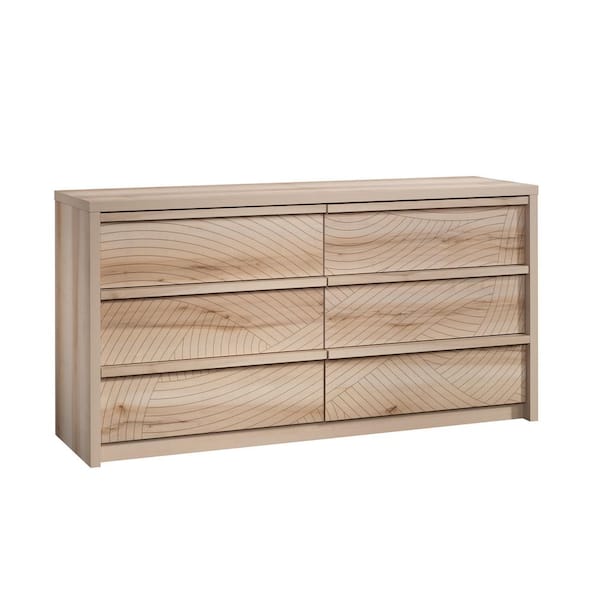 SAUDER Harvey Park 6-Drawer Maple Dresser 31.063 in. x 60.709 in. x 17.48 in.