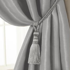 Levolor SILVER Curtain Holdbacks Tie Back Decorative Medallion Style Set Of Two 