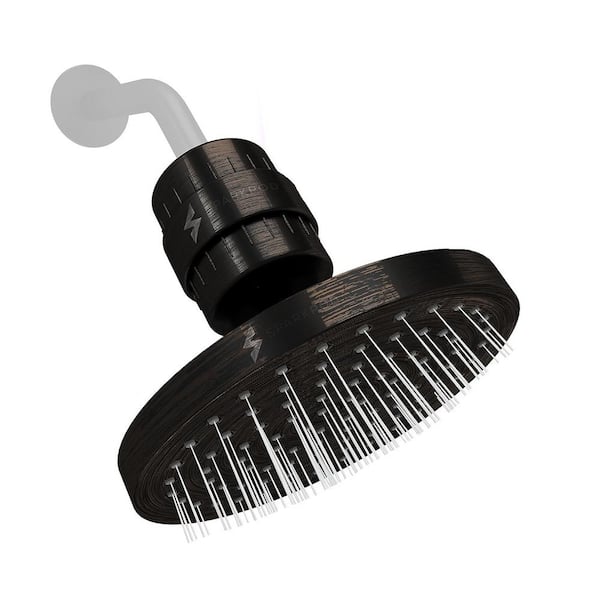 8 in. Round 23-Stage Shower Filter Head with Water Filter Cartridge Reduces Chlorine High Pressure, Bronze