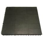 Revolution 5/8 in. T x 3 ft. W x 3 ft. L - Black - Interlocking Rubber Flooring Tiles (18 sq. ft.) (2-Pack)