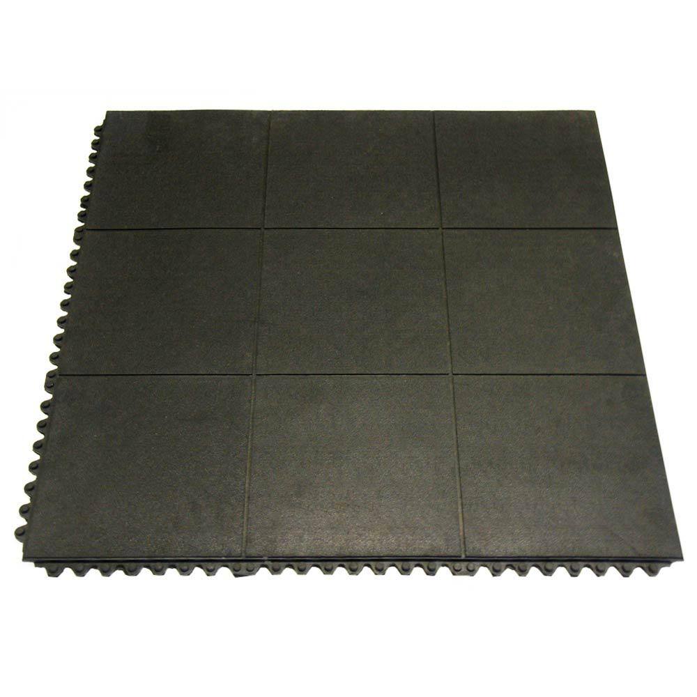 Rubber-Cal Eco-Drain 5/8 in. x 20 in. x 20 in. Black Interlocking Rubber  Tiles Commercial Floor Mat (8-Pack, 22.22 sq. ft.) 03-241-8pk - The Home  Depot
