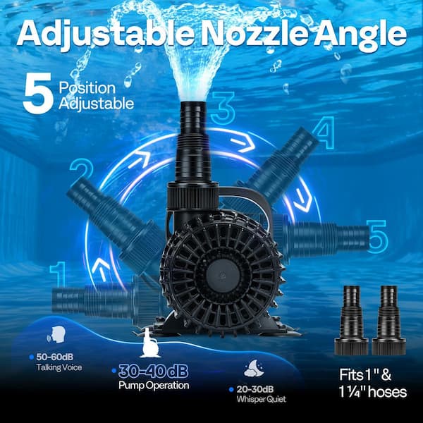 VIVOHOME Electric 120-Watt 0.16 HP 2700GPH Submersible Water Pool