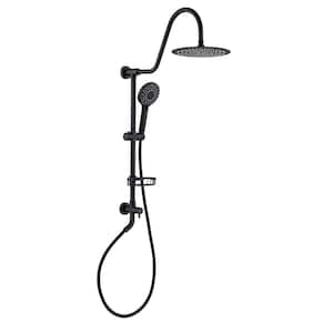 3-Spray Patterns with 2.2 GPM 10 in. Wall Mount Dual Shower Heads in Spot Resist Matte Black