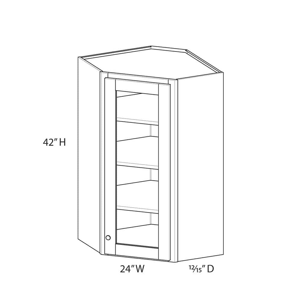Norfolk Shaker 24 in. W x 42 in. H x 12 in. D in Painted White Plywood Assembled Frosted Glass Corner Diagonal Wall price history on PriceWatchPro