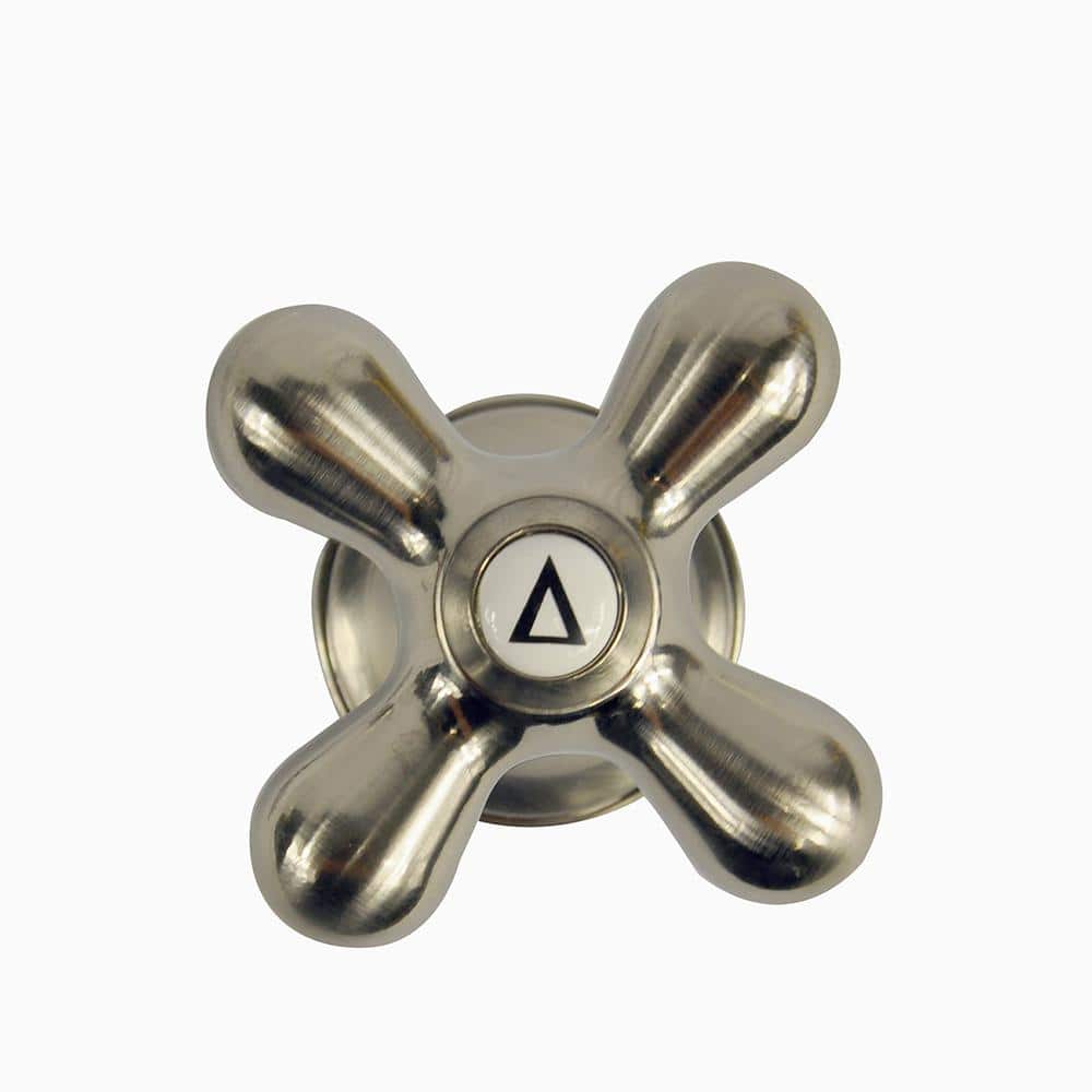 Brushed Nickel Cross-Arm Faucet Handle with Adapters