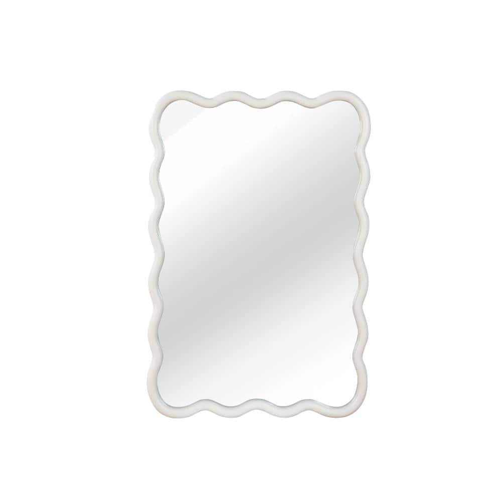 20 in. W x 30 in. H Rectangle Wood Framed Wall Mirror in White