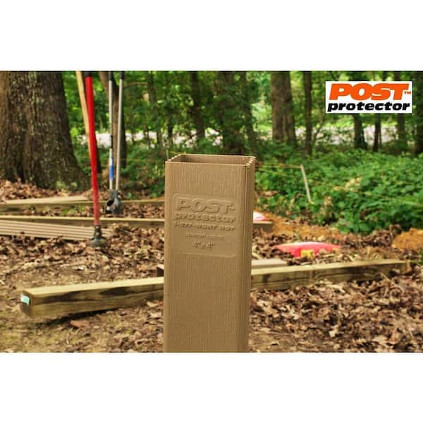 Post Protector - 4 in. x 4 in. x 30 in. In-Ground HDPE Fence Post Decay Protection