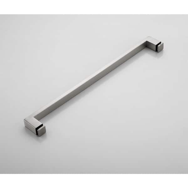 56-61 in. W x 76 in. H Double Sliding Frameless Smooth Sliding Shower Door in Brushed Nickel with 3/8 in. Clear Glass