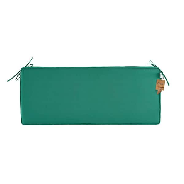 BLISSWALK Indoor/Outdoor Bench Cushion,Cushion with Ties,45"x18"x3",Removable All Weather Cushion for Patio Furniture,Hunter Green