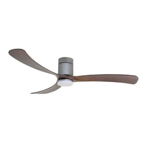 Curva 66 in. Titanium Body and Black Walnut Wood Blade Voice Activated Smart Ceiling Fan