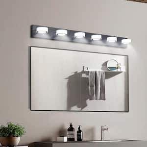 6-Lights Bathroom Light Fixtures Over Mirror Modern LED Vanity Lighting Fixtures