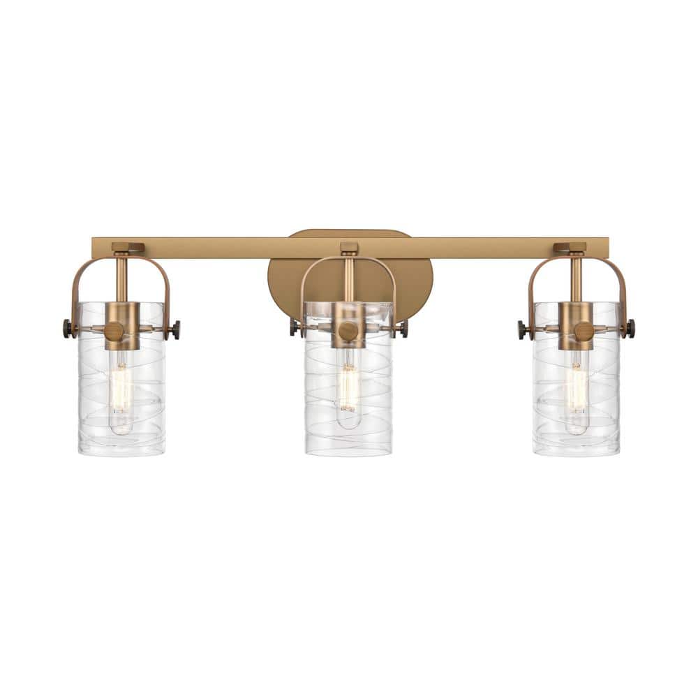 Pilaster II Cylinder 24.88 in. 3-Light Brushed Brass Vanity Light with Glass Shade price history on PriceWatchPro