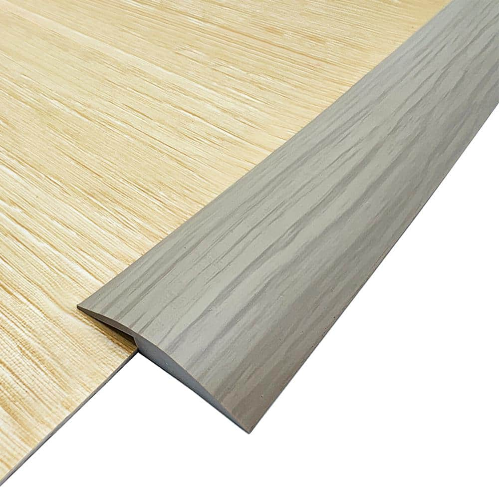 Wellco 9.8 ft. Grey Grain PVC Floor Edging Transition Strip Self ...