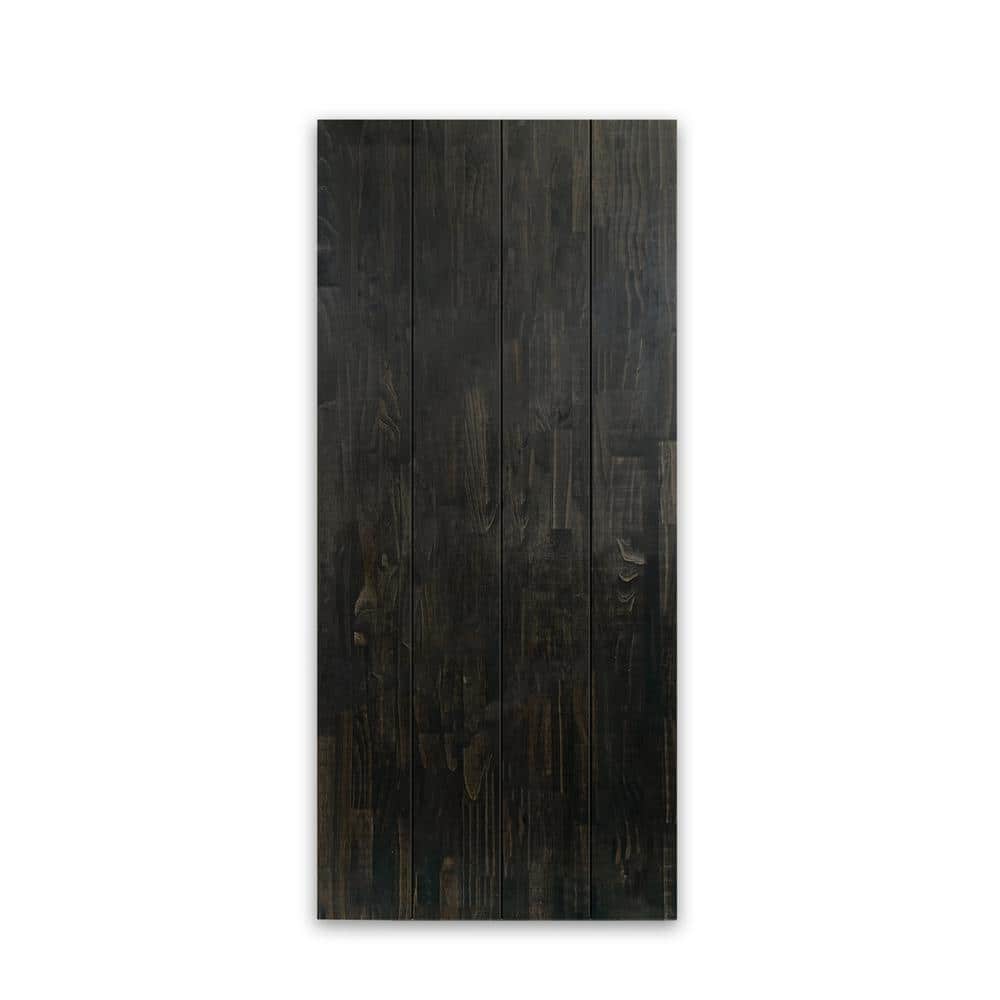 CALHOME 30 in. x 80 in. Hollow Core Charcoal Black-Stained Pine