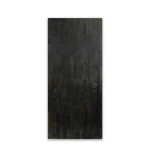 36 in. x 80 in. Hollow Core Charcoal Black-Stained Pine Wood Interior Door Slab