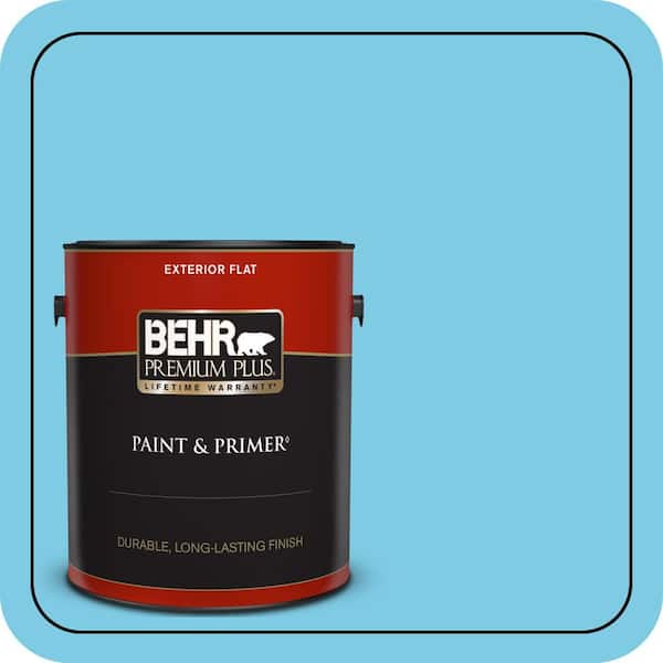 BEHR PREMIUM PLUS 1 gal. #P490-3 Big Chill Flat Exterior Paint & Primer