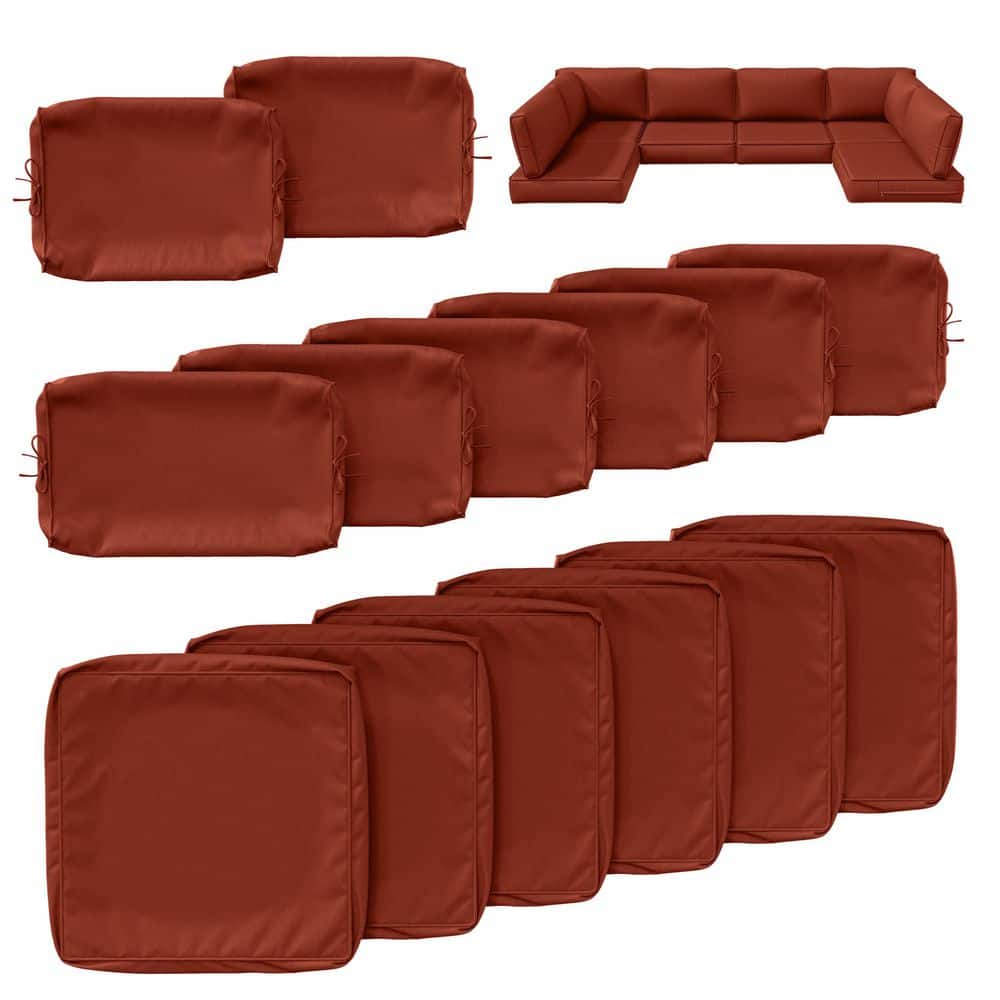 Kimunuk 14-Piece Outdoor Patio Cushion Cover, UV and Waterproof