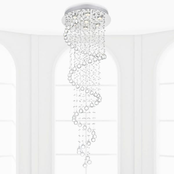 Spiral 7 Light Flush Mount With Chrome Finish