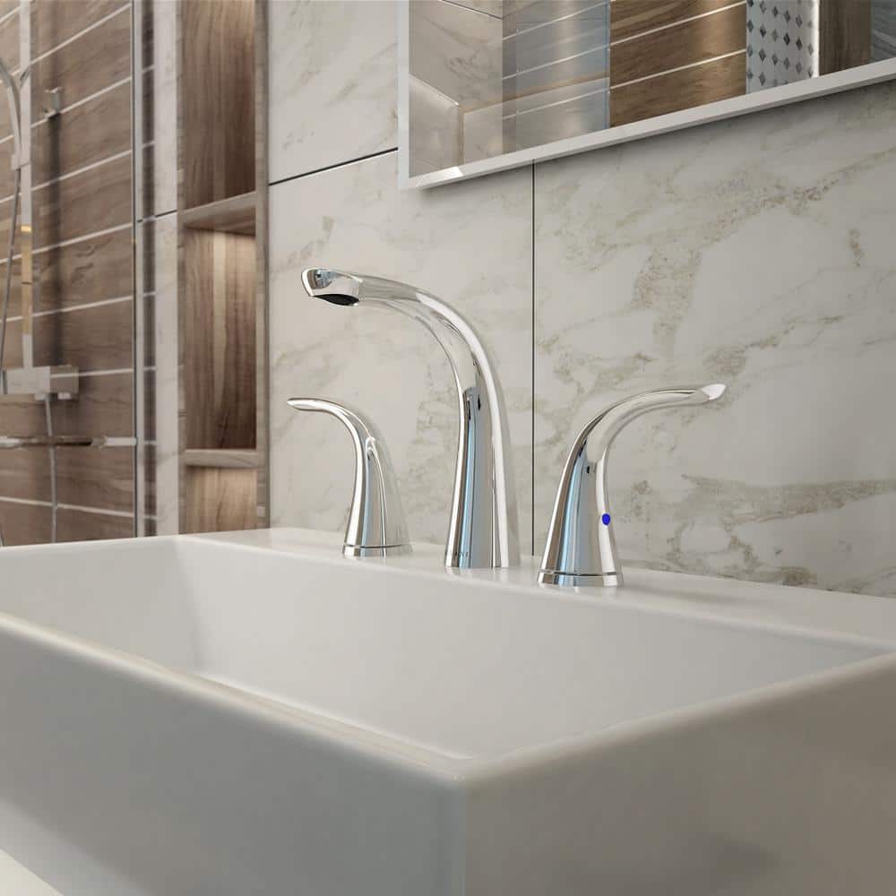 Kauai Chrome 8" Widespread Two Handle Bathroom Faucet