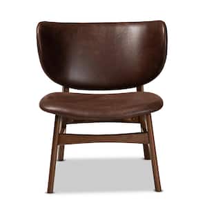 Marcos Dark Brown and Walnut Brown Accent Chair