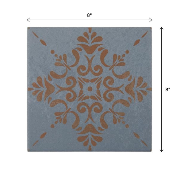 Metal Light Switch Plate Cover Tan Home Decor Fiore Italian Tile Pattern 