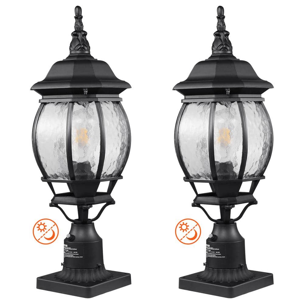 2 PCs Dusk to Dawn Outdoor Lamp Post Light Fixture 22.64 in. Pole Pier Mount (Black) price history on PriceWatchPro