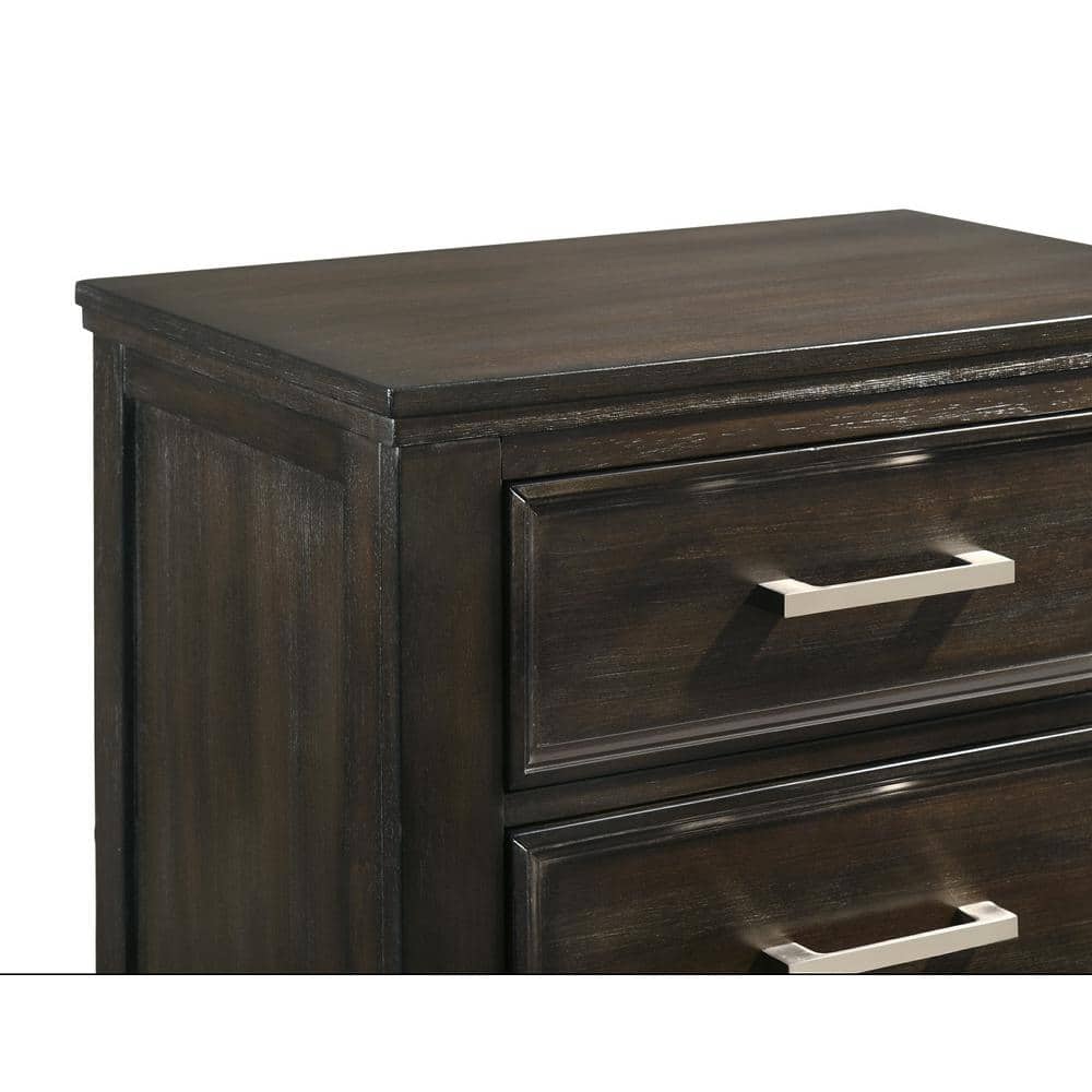 Nutmeg Brown Wood Transitional 2-Drawer Nightstand