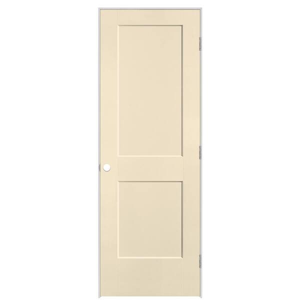 Masonite 28 in. x 80 in. 2-Panel Logan Left-Hand Hollow Core Golden Haystack Molded Composite Single Prehung Interior Door