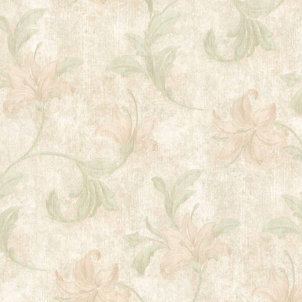 Mirage Palace Light Green Floral Scroll Wallpaper