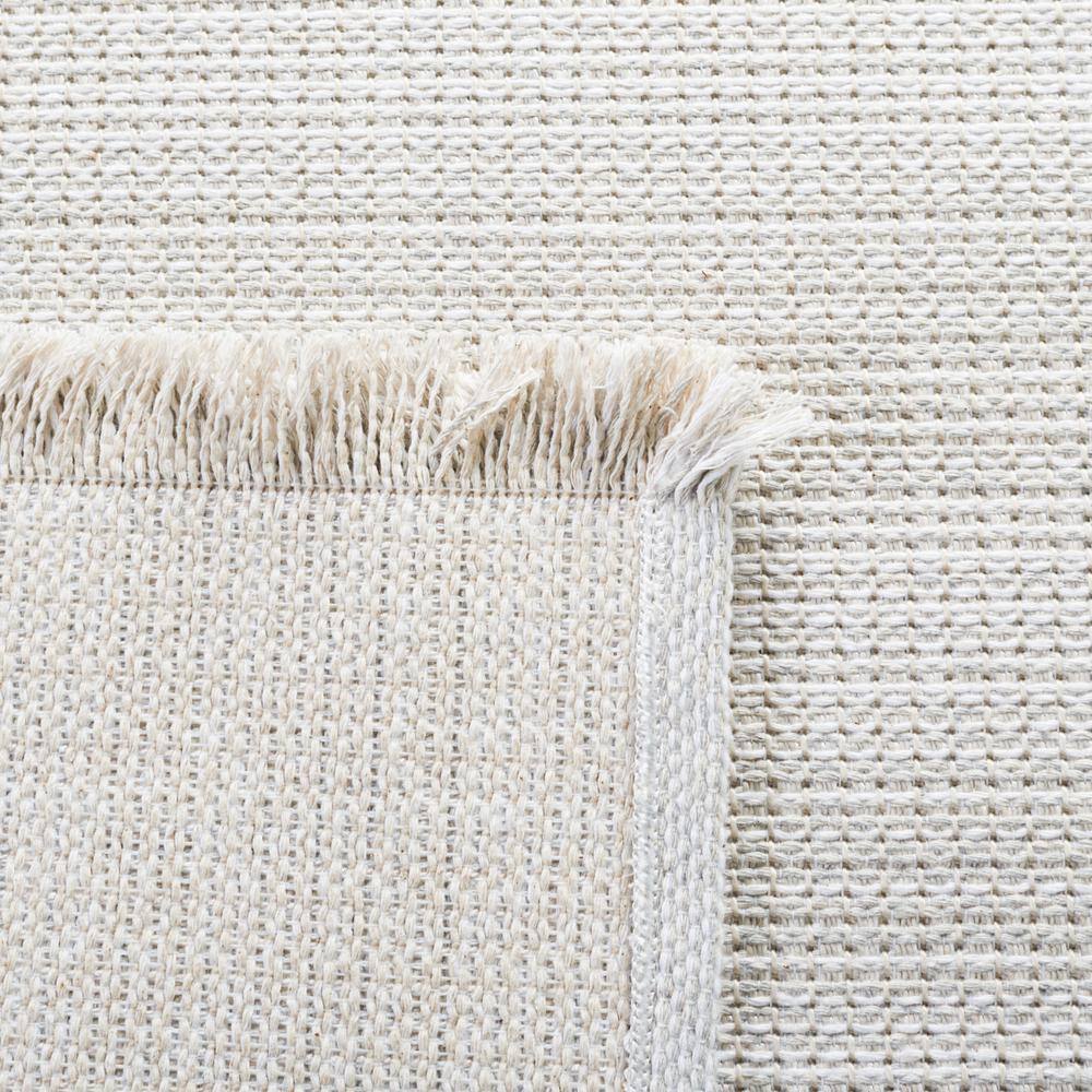 Ivory and Grey Flat Woven Cotton Synthetic 9' x 12' Area Rug