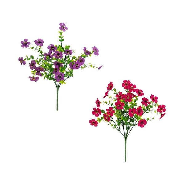 13 in. UV Resistant Artificial Daisy Bush (Indoor/Outdoor) - Set of 12