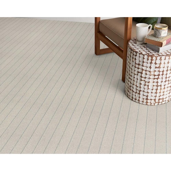 Forsooth Mist Green 12 ft. 32 oz. Wool Pattern Installed Carpet