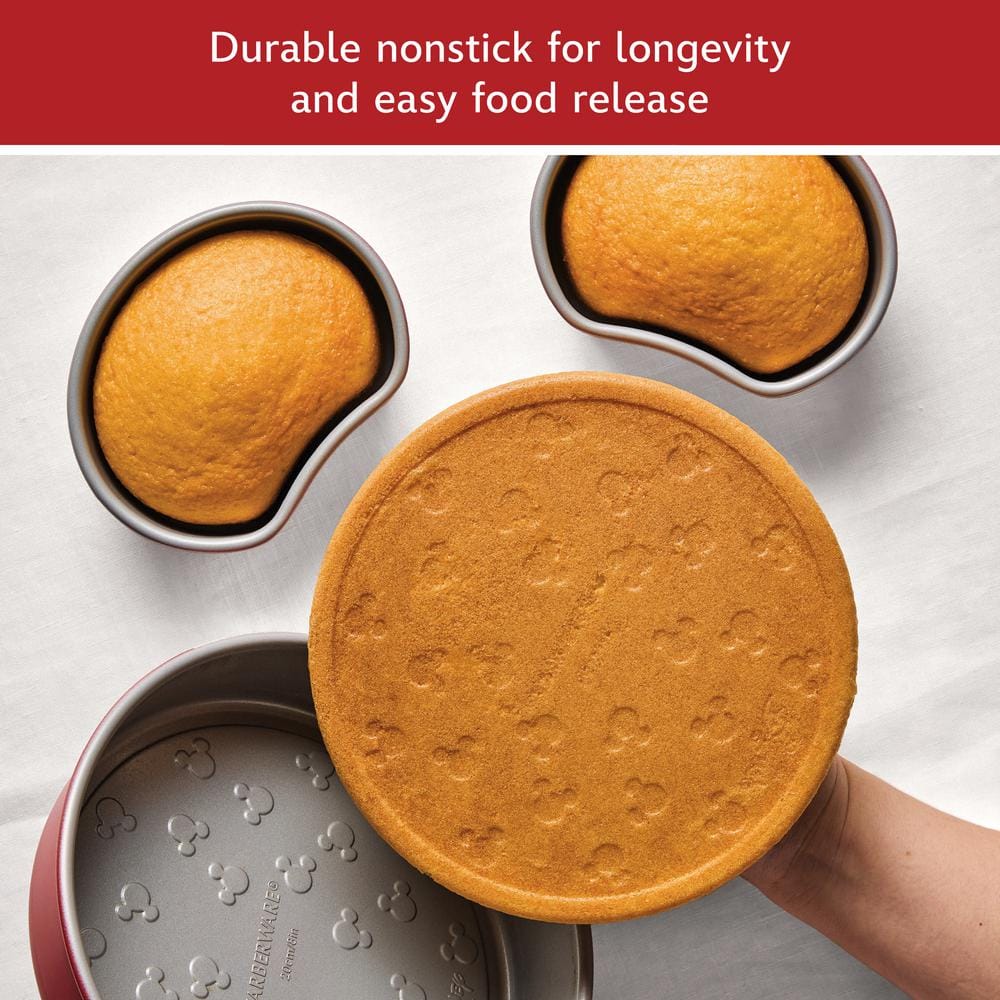 Farberware Red Nonstick 3-Piece Mickey Mouse Cake Pan Set