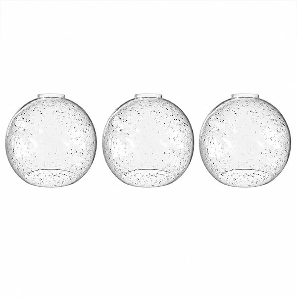 6 in. Height 3-Pack Clear Globe Glass 1 in. Fitter Width Vanity Pendant Flush Mount Light Shade