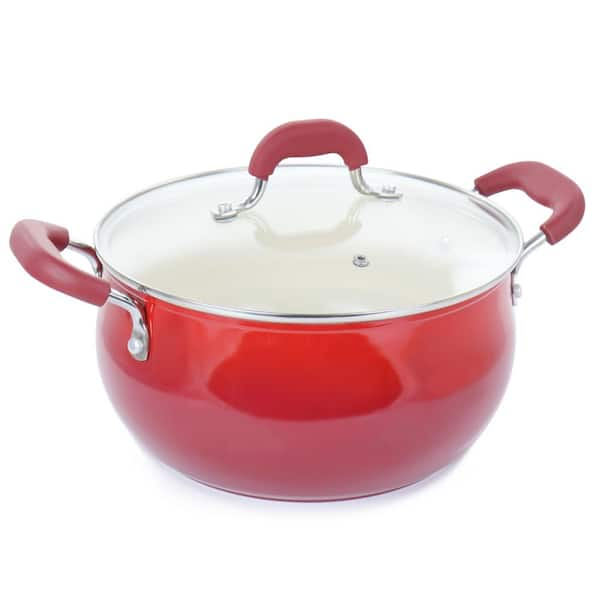 Oster Corbett 5.4-Quart Nonstick Aluminum Dutch Oven in Red