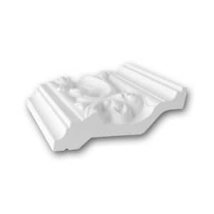 1-7/8 in. D x 4-5/8 in. W x 4 in. Leaves and Floral Primed White Polyurethane Crown Moulding Sample