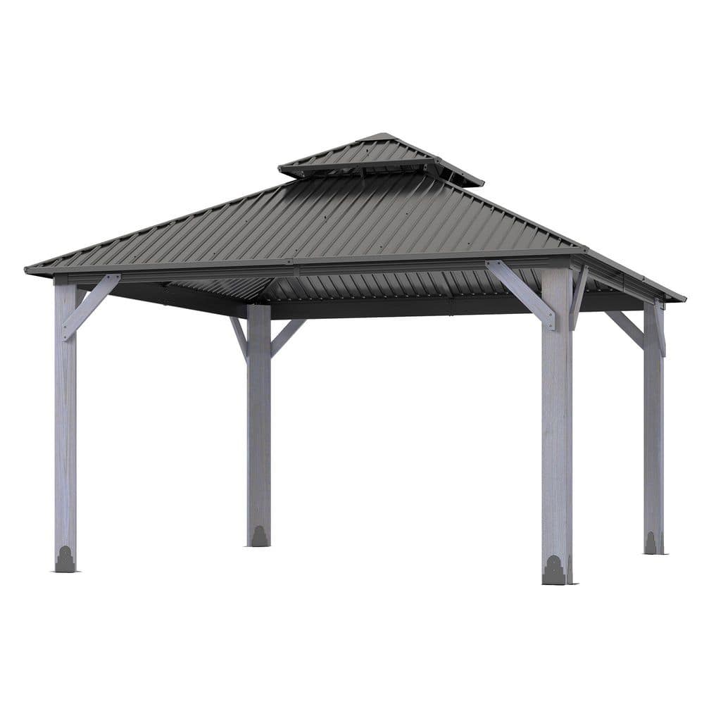 12 ft. x 12 ft. Outdoor Cedar Wood Gazebo with Curtains and Netting price history on PriceWatchPro