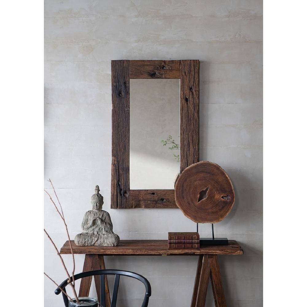 Wayne Reclaimed Wood Rustic Rectangular Floor Mirror