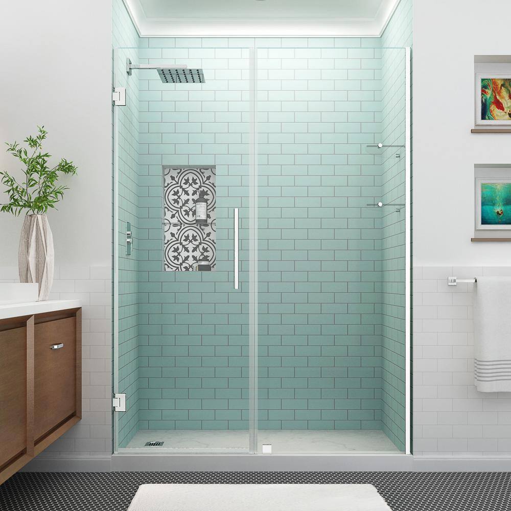 Belmore GS 72" Frameless Clear Glass Hinged Shower Door with Chrome Hardware