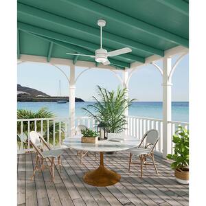 Paume 54-in Fresh White Outdoor Ceiling Fan with LED Lighting