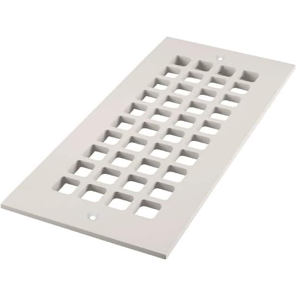 Reggio Registers 12 in. x 6 in. White Aluminum Grille Vent Cover for Home Floors and Walls with Mounting Holes
