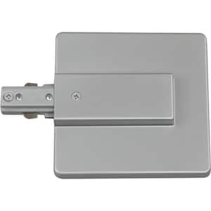 Silver Gray Live End J-Box Feed/Live End Connector for 120-Volt 1-Circuit/1-Neutral Track Systems