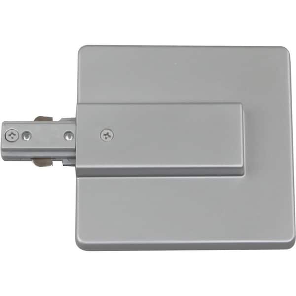 Volume Lighting Silver Gray Live End J-Box Feed/Live End Connector for 120-Volt 1-Circuit/1-Neutral Track Systems