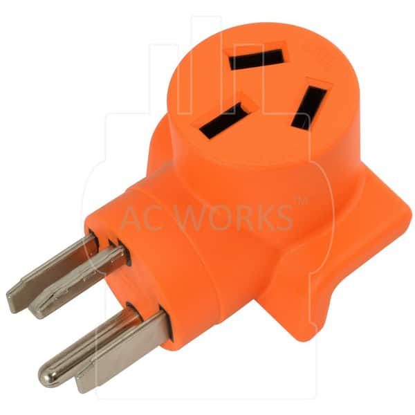 AC WORKS 3-Prong 50A Dryer/Range Plug to 4-Prong Dryer Female Connector  Adapter S10501430-018 - The Home Depot