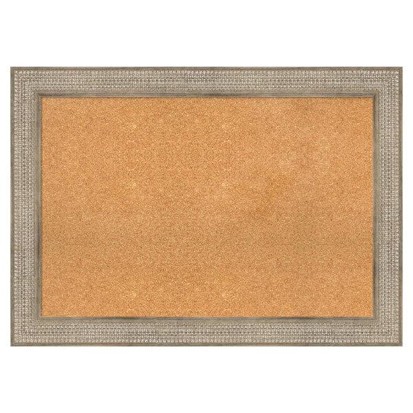 Amanti Art Trellis Silver Wood Framed Natural Corkboard 42 in. x 30 in ...