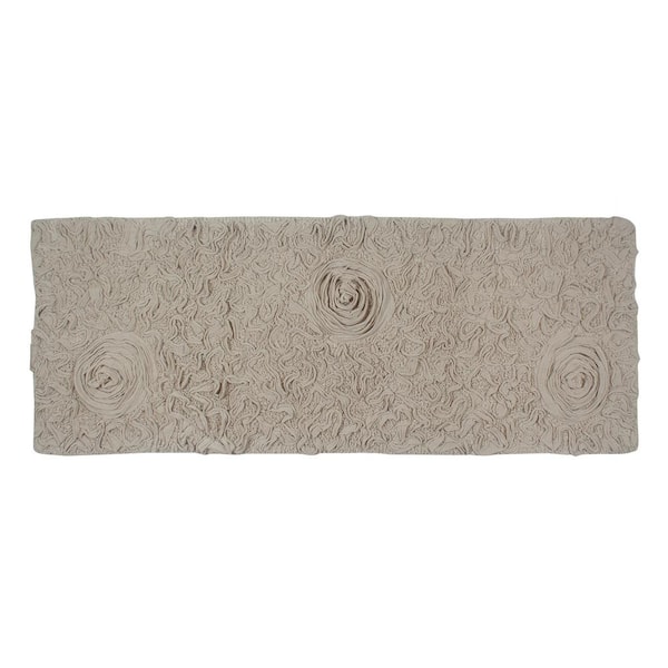 Bell Flower Collection 100% Cotton Tufted Bath Rugs, 21 in. x54 in. Runner, Linen